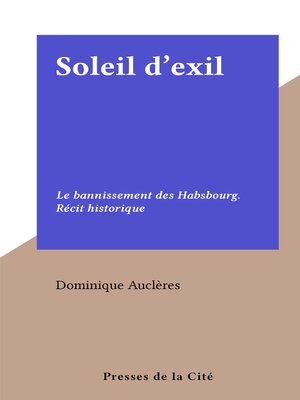 cover image of Soleil d'exil